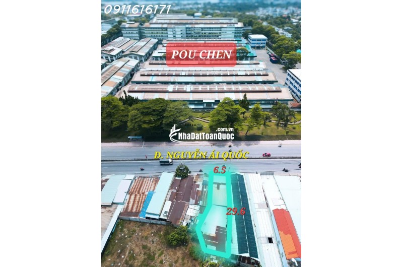 BÁN GẤP NHÀ SỔ RIÊNG 196,5M2 MẶT TIỀN QUỐC LỘ 1K ĐỐI DIỆN CTY POUCHEN